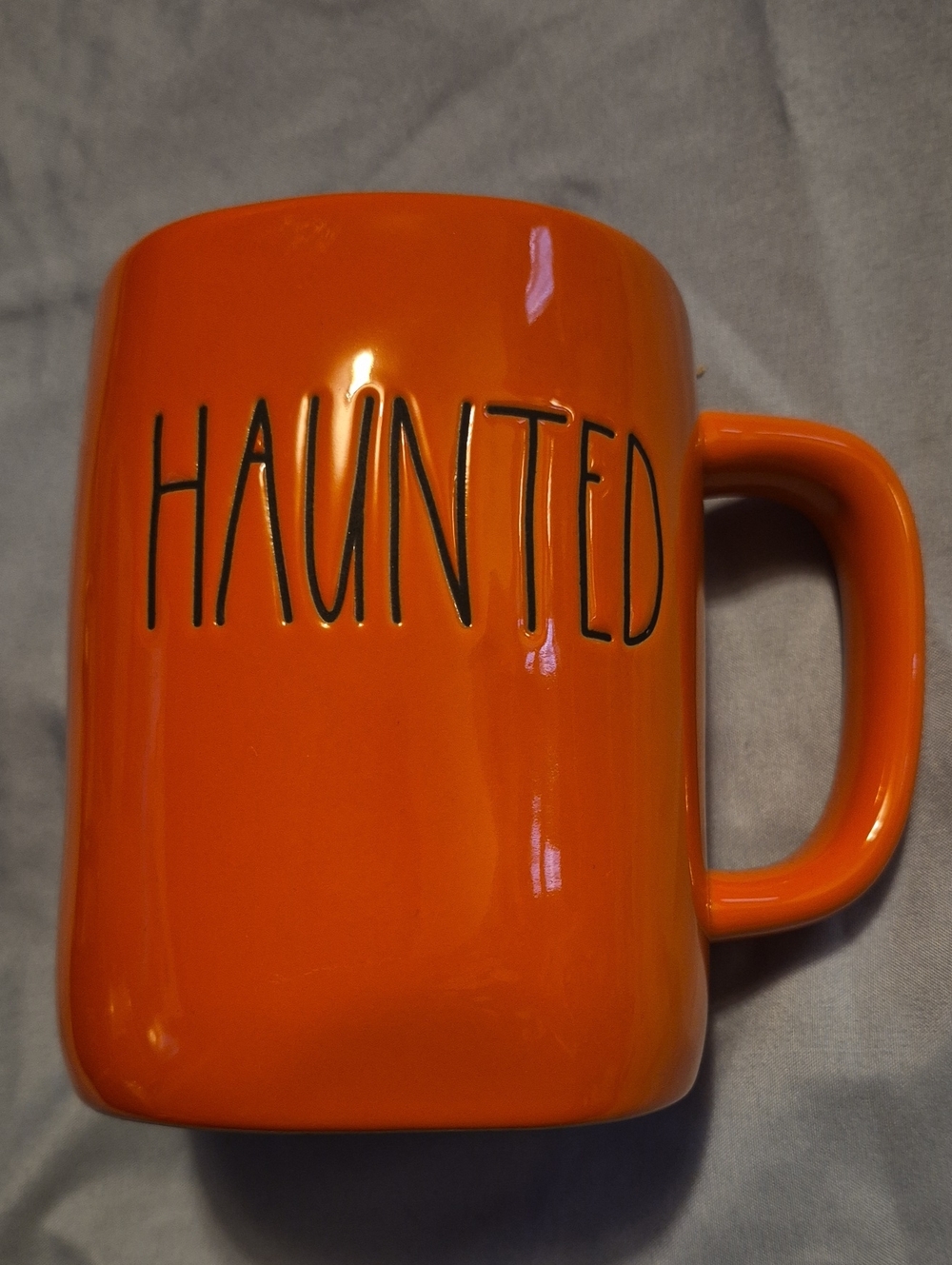 Rae Dunn Orange 'HAUNTED' Ceramic Mug